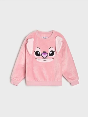 Sinsay - Bluza crewneck z haftem Stitch - różowy