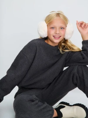 Sinsay - Bluza crewneck z imitacji baranka - szary