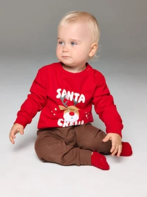 Sinsay - Bluza crewneck z motywem świątecznym - czerwony