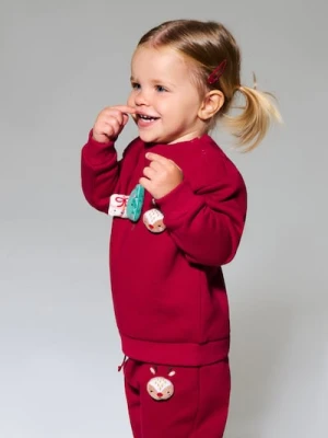 Sinsay - Bluza crewneck z motywem świątecznym - czerwony