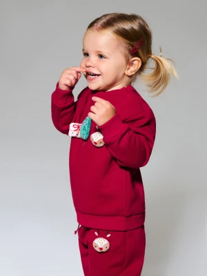 Sinsay - Bluza crewneck z motywem świątecznym - czerwony
