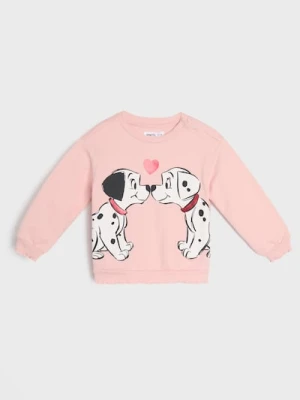 Sinsay - Bluza crewneck z nadrukiem 101 Dalmatians - różowy