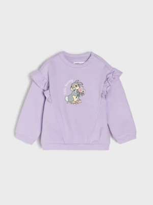 Sinsay - Bluza crewneck z nadrukiem Bambi - fioletowy