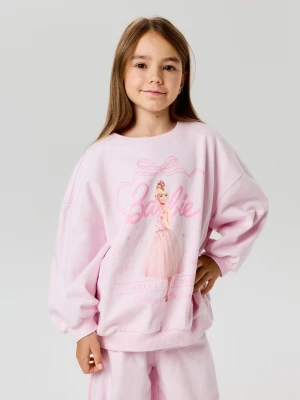 Sinsay - Bluza crewneck z nadrukiem Barbie - różowy