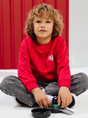 Sinsay - Bluza crewneck z nadrukiem - czerwony