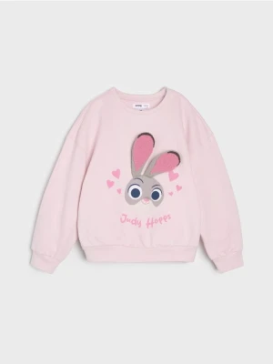 Sinsay - Bluza crewneck z nadrukiem Disney Zwierzogród - różowy