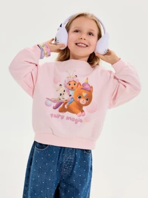 Sinsay - Bluza crewneck z nadrukiem Gabby's Dollhouse - różowy