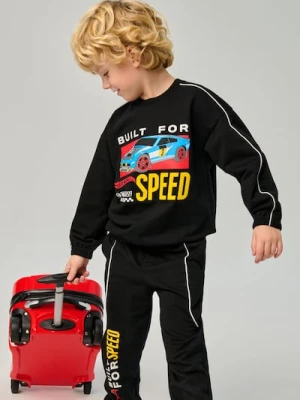 Sinsay - Bluza crewneck z nadrukiem Hot Wheels - czarny