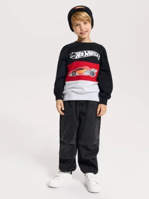 Sinsay - Bluza crewneck z nadrukiem Hot Wheels - czarny