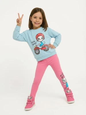 Sinsay - Bluza crewneck z nadrukiem Kicia Kocia - niebieski