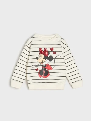 Sinsay - Bluza crewneck z nadrukiem Minnie Mouse - kremowy