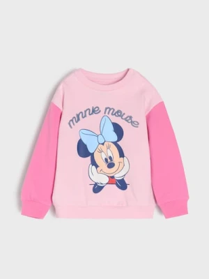 Sinsay - Bluza crewneck z nadrukiem Minnie Mouse - różowy