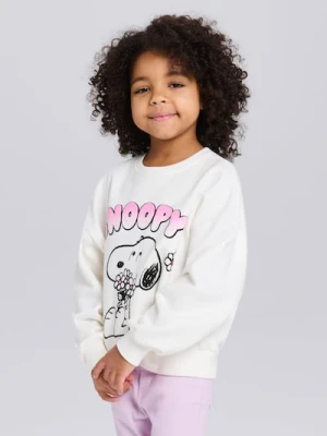 Sinsay - Bluza crewneck z nadrukiem Peaunts - kremowy