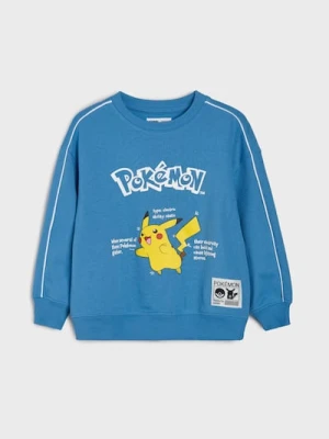 Sinsay - Bluza crewneck z nadrukiem Pokémon - niebieski