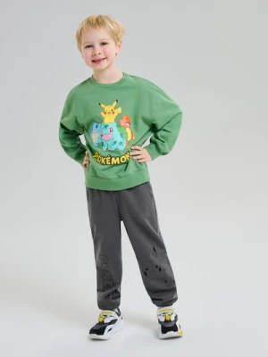 Sinsay - Bluza crewneck z nadrukiem Pokemon - zielony