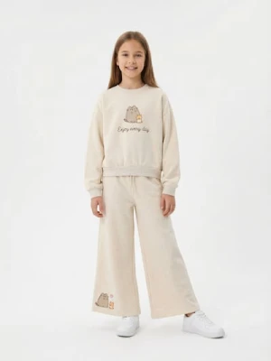 Sinsay - Bluza crewneck z nadrukiem Pusheen the Cat - beżowy