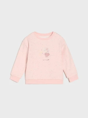 Sinsay - Bluza crewneck z nadrukiem - różowy