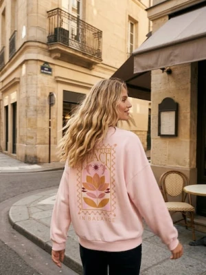 Zdjęcie produktu Sinsay - Bluza crewneck z nadrukiem - różowy