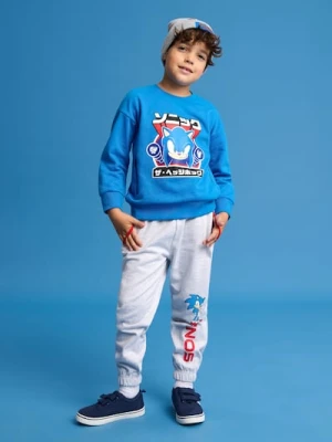 Sinsay - Bluza crewneck z nadrukiem Sonic the Hedgehog - niebieski