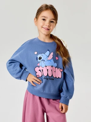 Sinsay - Bluza crewneck z nadrukiem Stitch - niebieski