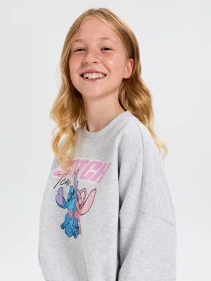Sinsay - Bluza crewneck z nadrukiem Stitch - szary