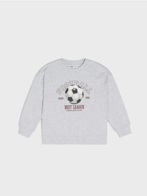 Sinsay - Bluza crewneck z nadrukiem - szary