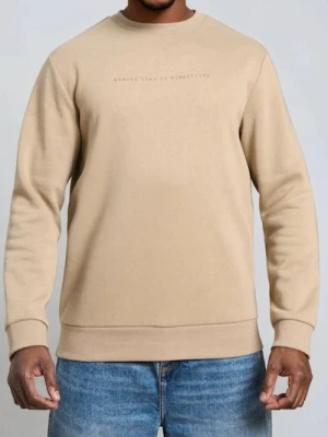 Sinsay - Bluza crewneck z napisem - beżowy