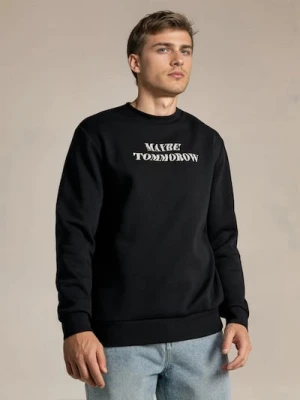 Sinsay - Bluza crewneck z napisem - czarny