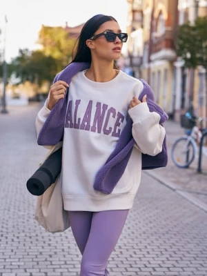 Sinsay - Bluza crewneck z napisem - kremowy