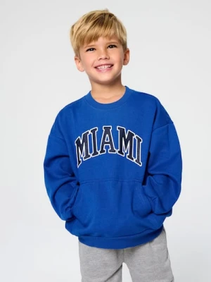 Sinsay - Bluza crewneck z napisem - niebieski