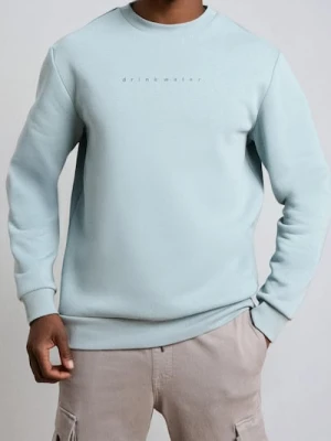 Sinsay - Bluza crewneck z napisem - niebieski