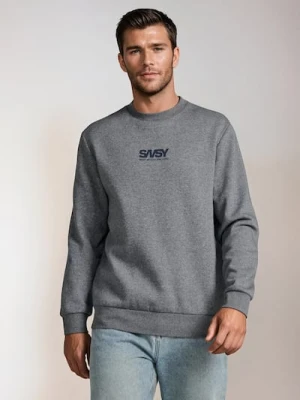 Sinsay - Bluza crewneck z napisem - szary