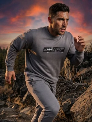 Sinsay - Bluza crewneck z napisem - szary