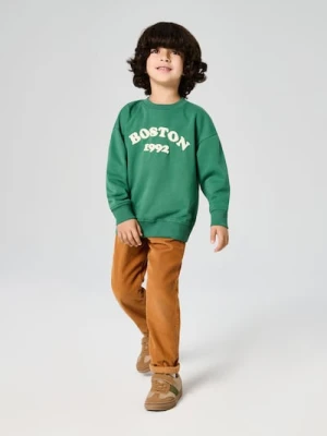 Sinsay - Bluza crewneck z napisem - zielony