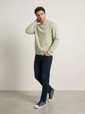 Sinsay - Bluza crewneck z napisem - zielony