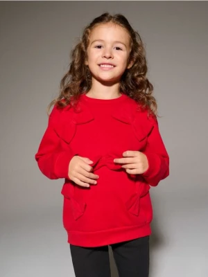 Sinsay - Bluza crewneck z ozdobnymi kokardami - czerwony