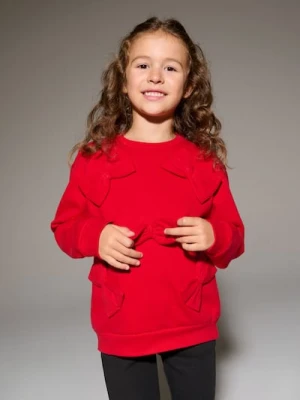 Sinsay - Bluza crewneck z ozdobnymi kokardami - czerwony