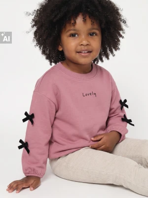 Sinsay - Bluza crewneck z ozdobnymi kokardami - fioletowy
