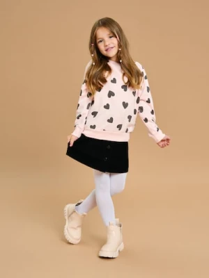 Sinsay - Bluza crewneck ze wzorem w serca - różowy