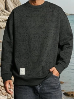 Sinsay - Bluza crewneck ze wzorem - zielony