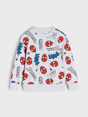 Sinsay - Bluza crewneck ze wzorkiem Spider-Man - szary