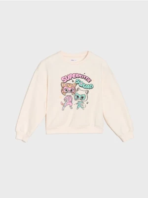 Sinsay - Bluza Disney Junior Super Kitties - kremowy