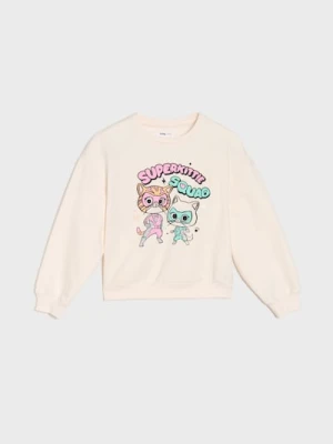 Sinsay - Bluza Disney Junior Super Kitties - kremowy