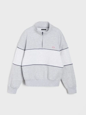 Sinsay - Bluza dresowa half-zip ze stójką - wielobarwny