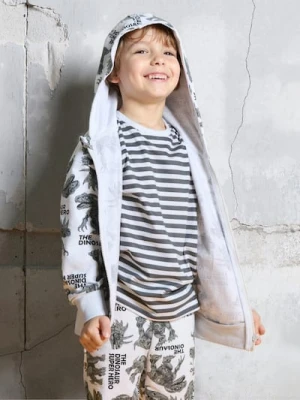 Sinsay - Bluza dresowa z kapturem w dinozaury - szary