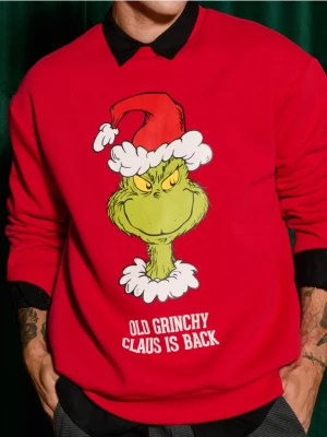 Sinsay - Bluza Grinch - czerwony