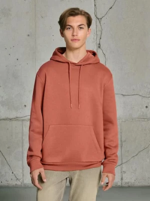 Sinsay - Bluza hoodie basic - koralowy