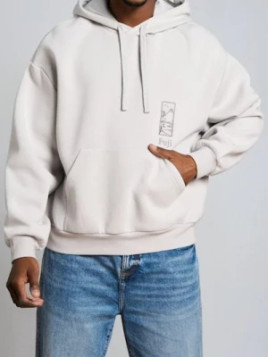 Sinsay - Bluza hoodie basic - kremowy