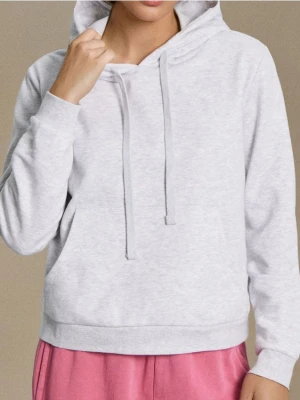 Sinsay - Bluza hoodie basic - szary