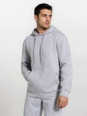 Sinsay - Bluza hoodie basic - szary